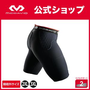 McDavid公式 マクダビッド HEX ガードル733 1枚入 規格外 2XL - 3XL メンズ ユニセックス ヒザ上丈 パッド内蔵 サイパッド用ポケット付 M733 コンプレッション