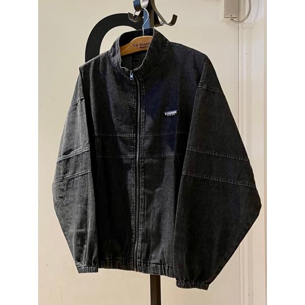 U.S.BOARDER ユーエスボーダー デニム風 ジャケット ブルゾン シャンブレー ブラック ケ...