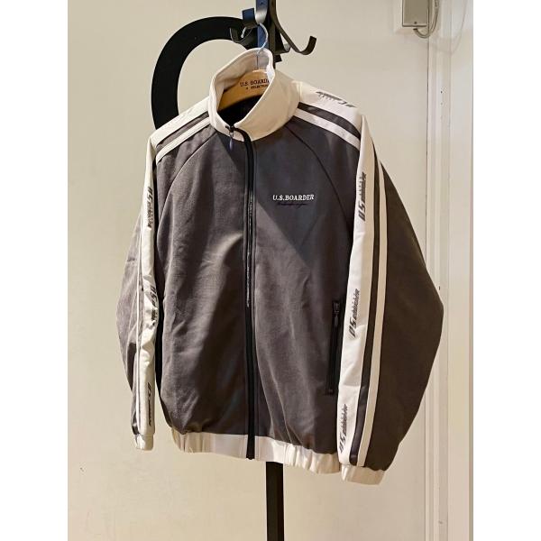 U.S.BOARDER ユーエスボーダー トラックジャケット フェイクスエード ベロア風 グレー