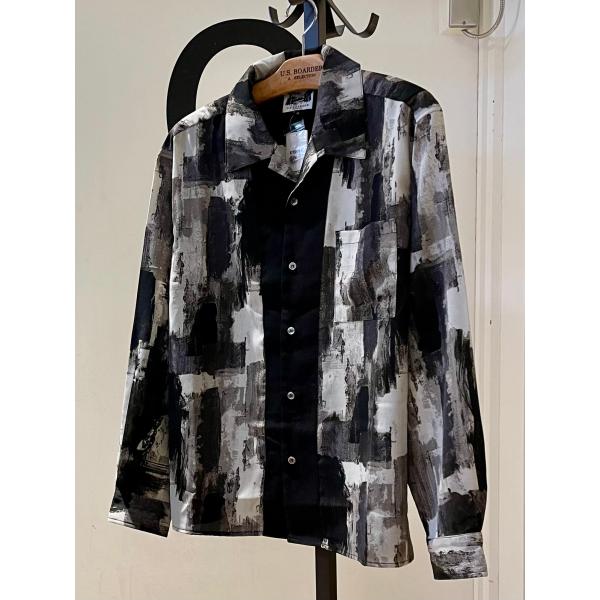 U.S.BOARDER ユーエスボーダー 長袖 シャツ 開襟シャツ 柄シャツ アブストラクト