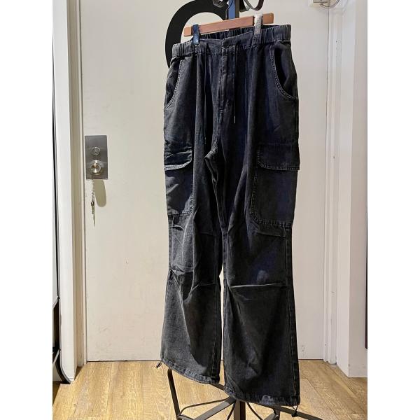 U.S.BOARDER ユーエスボーダー ケミカルウォッシュ デニム カーゴパンツ ブラック セット...