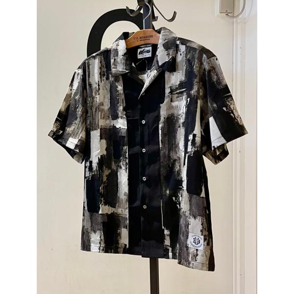 U.S.BOARDER ユーエスボーダー 半袖 開襟シャツ オープンカラーシャツ アブストラクト 柄...