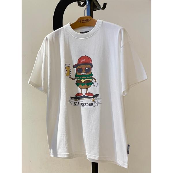 U.S.BOARDER ユーエスボーダー 半袖 Tシャツ ヘビーオンス ヘビーウェイト ハンバーガー...
