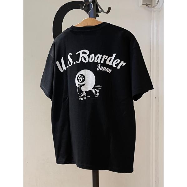U.S.BOARDER ユーエスボーダー 半袖 Tシャツ バックプリント 球 ビリヤード ブラック