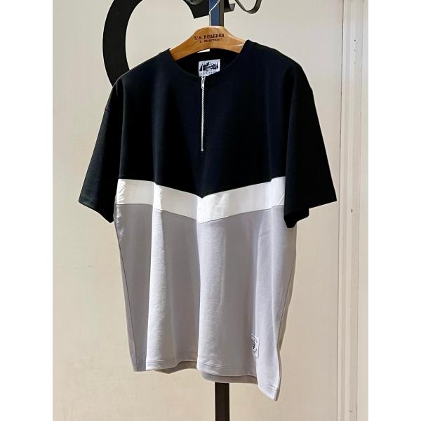 U.S.BOARDER ユーエスボーダー 半袖 Tシャツ ハーフジップ