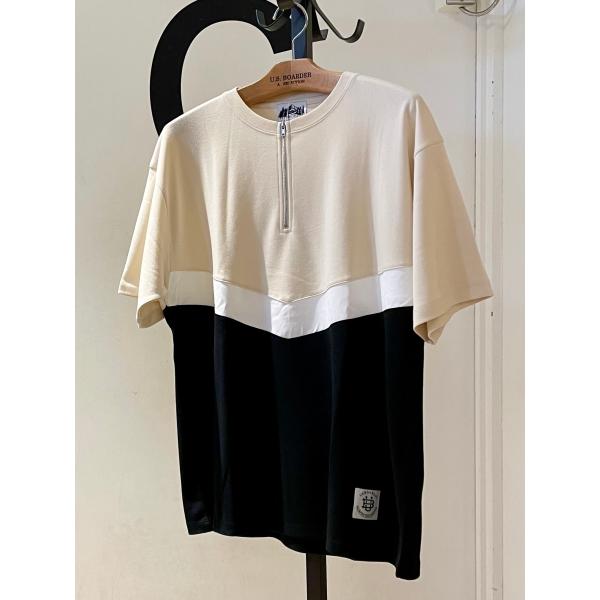 U.S.BOARDER ユーエスボーダー 半袖 Tシャツ ハーフジップ