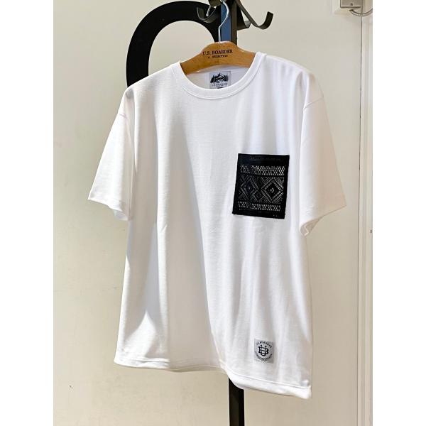 U.S.BOARDER ユーエスボーダー 半袖 Tシャツ ポケットTシャツ 短丈 ホワイト