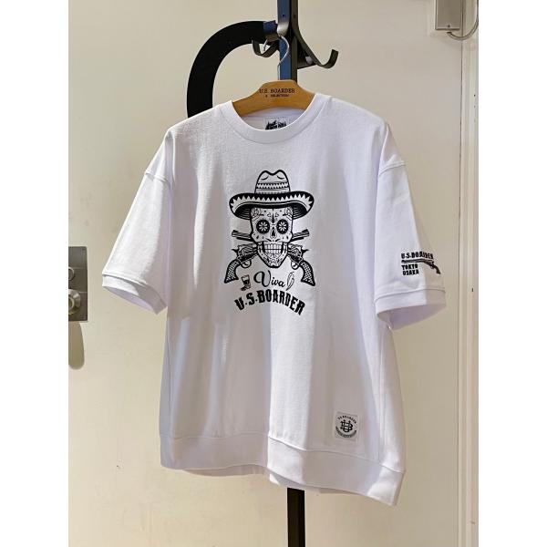 U.S.BOARDER ユーエスボーダー Tシャツ ヘビーウェイト スカル メキシカンスカル ドクロ...