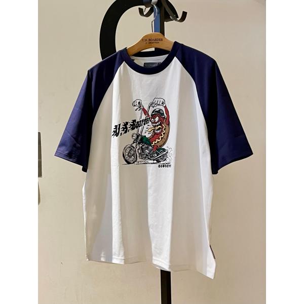 U.S.BOARDER ユーエスボーダー 半袖 Tシャツ ラグランTシャツ ホワイト ネイビー ホッ...