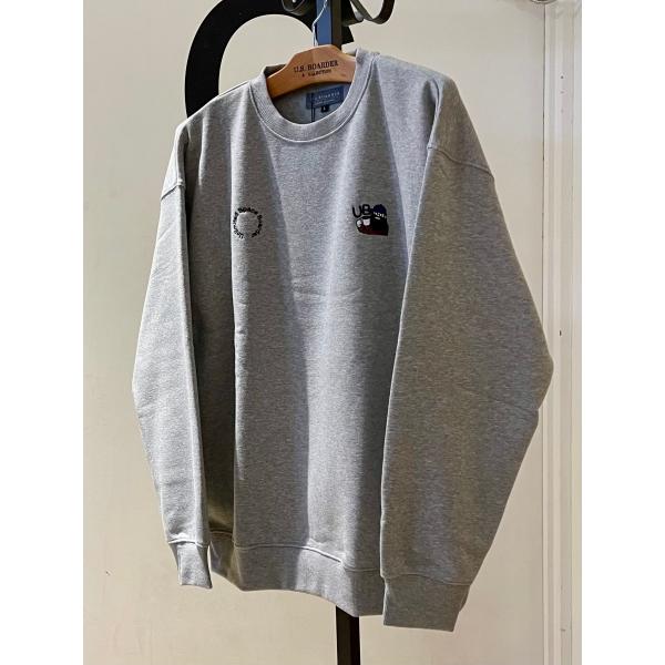 U.S.BOARDER ユーエスボーダー 裏起毛 トレーナー スウェット おじさん グレー