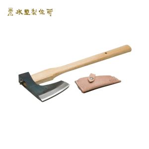斧 割込地型鉞 570g 焼曲柄 010-141 まさかり オノ 革サック付