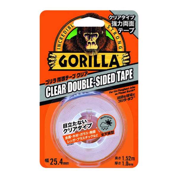 粘着テープ ゴリラテープ 両面テープ クリア NO1780 両面 補修テープ 強力 防水 全天候 耐...