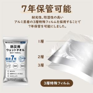 ウェットタオル 7年保存できる 防災用ウェット...の詳細画像4