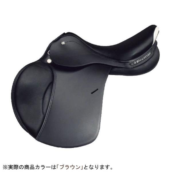 鞍 プレステージ エラスティックプロ P0004 黒 17&quot;M 障害鞍 馬術 乗馬 馬 サドル ミデ...