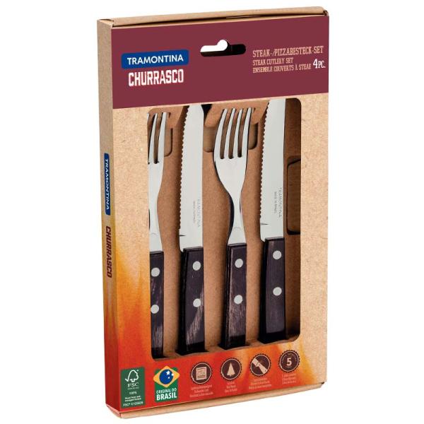 カトラリーセット ステーキナイフ&amp;フォーク 4点セット ダーク 29899/492 カトラリー BB...