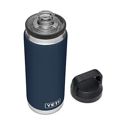 YETI Rambler 26オンス ボトル キャップ付き 真空断熱 ステンレス製、ネイビー