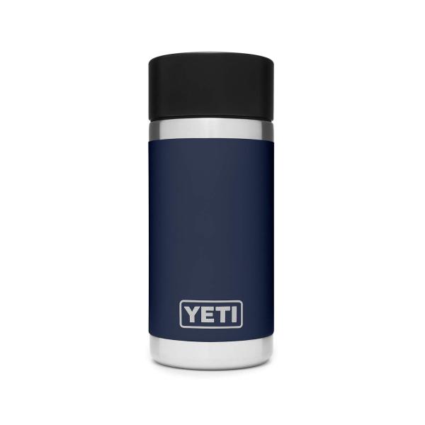 YETI Rambler 12オンス ボトル キャップ付き 真空断熱 ステンレス製、ネイビー