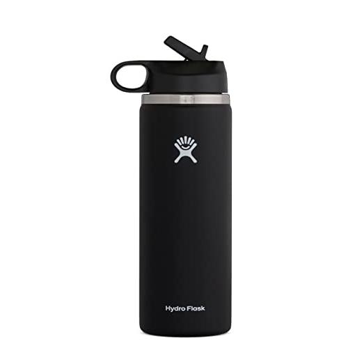 HYDRO FLASK 24 OZ WIDE MOUTH STRAW LID BLACK