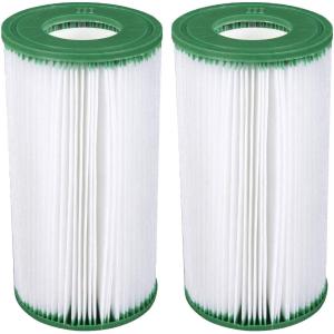 Coleman 90357E-BW Type III A/C Replacement Washable Pool Filter Cartridges for 1000 and 1500 GPH Filter Pumps, Green and White (2 Pack)｜usdirectmax