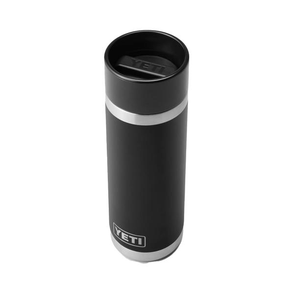 YETI Rambler 18オンス ボトル キャップ付き 真空断熱 ステンレス製、ブラック