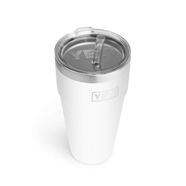 YETI Rambler 26オンス ストローカップ ストロー蓋付き 真空断熱 ステンレス製、ホワイ...