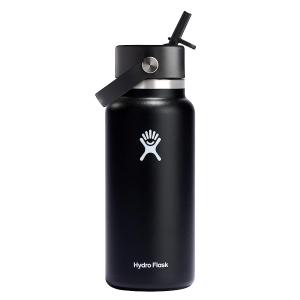 HYDRO FLASK 32 OZ WIDE FLEX STRAW CAP BLACK