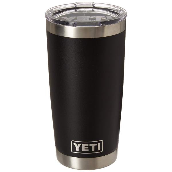 YETI Rambler 20オンス タンブラー 蓋付き 真空断熱 ステンレス製、ブラック
