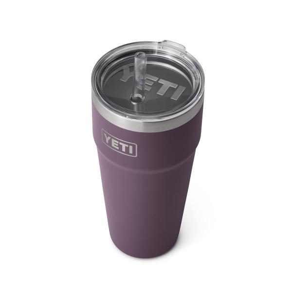YETI Rambler 26オンス ストローカップ ストロー蓋付き 真空断熱 ステンレス製、ノルデ...
