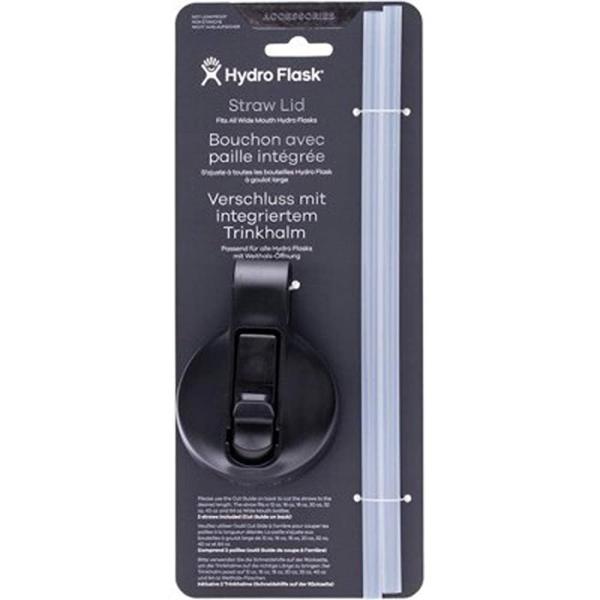 HYDRO FLASK WIDE MOUTH STRAW LID BLACK/2 STRAWS IN...