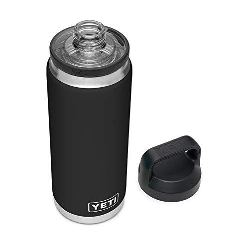 YETI Rambler 26オンス ボトル キャップ付き 真空断熱 ステンレス製、ブラック