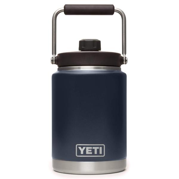 YETI Rambler ハーフガロン ジャグ マグキャップ付き 真空断熱 ステンレス製、ネイビー