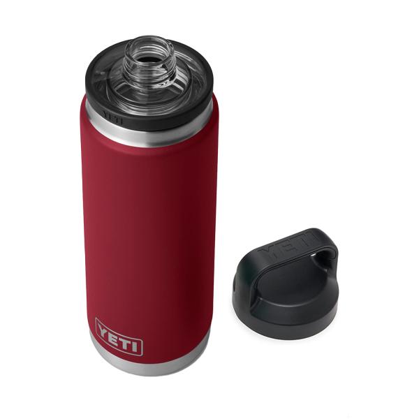 YETI Rambler 26オンス ボトル キャップ付き 真空断熱 ステンレス製、ハーベストレッド