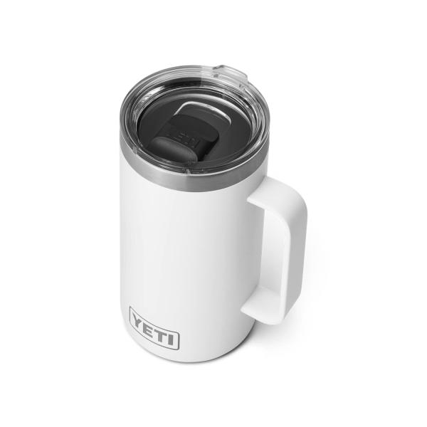 YETI Rambler 24オンス マグカップ マグスライダー蓋付き 真空断熱 ステンレス製、ホワ...