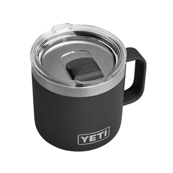 YETI Rambler 14オンス マグカップ マグスライダー蓋付き 真空断熱 ステンレス製、ブラ...