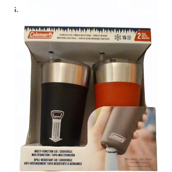 Coleman Stainless Steel Tumbler with Straw, 15 Hou...