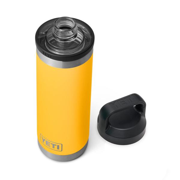 YETI Rambler 18オンス ボトル キャップ付き 真空断熱 ステンレス製、アルパインイエロ...