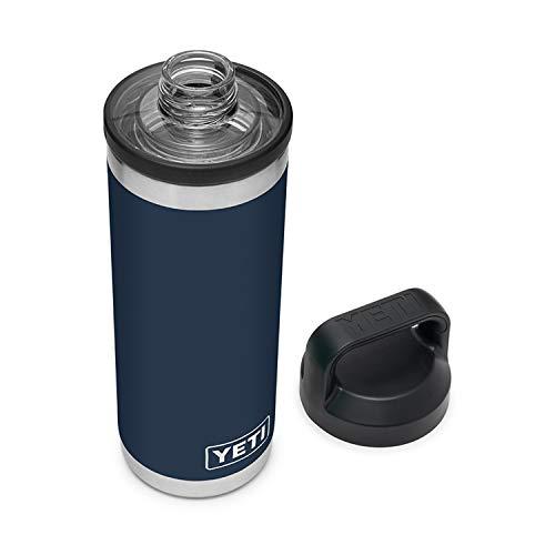 YETI Rambler 18オンス ボトル キャップ付き 真空断熱 ステンレス製、ネイビー