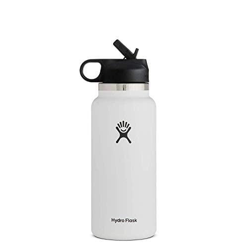 HYDRO FLASK 32 OZ WIDE MOUTH STRAW LID WHITE
