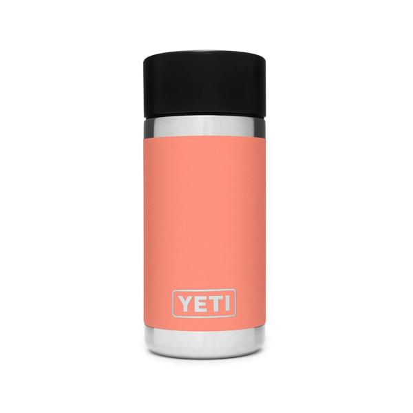 YETI Rambler 12オンス ボトル キャップ付き 真空断熱 ステンレス製、コーラル