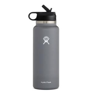 HYDRO FLASK 40 OZ WIDE MOUTH STRAW LID STONE