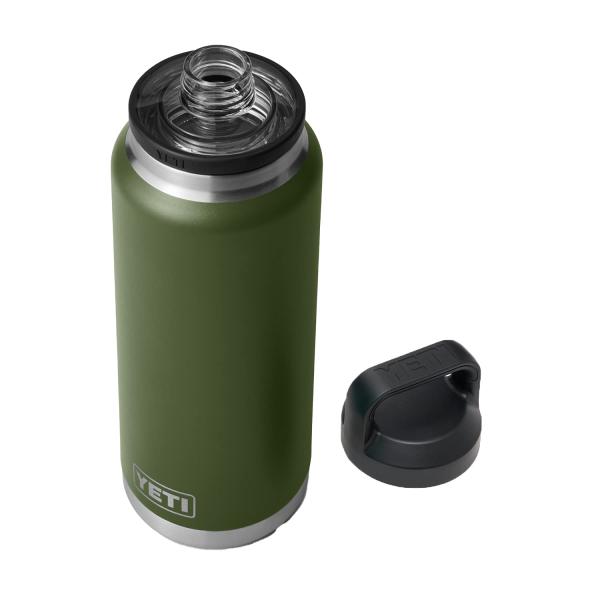 YETI Rambler 36オンス ボトル キャップ付き 真空断熱 ステンレス製、ハイランズオリー...