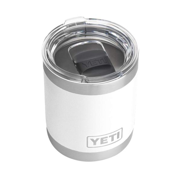 YETI Rambler 10オンス ローボール マグスライダー蓋付き 真空断熱 ステンレス製、ホワ...