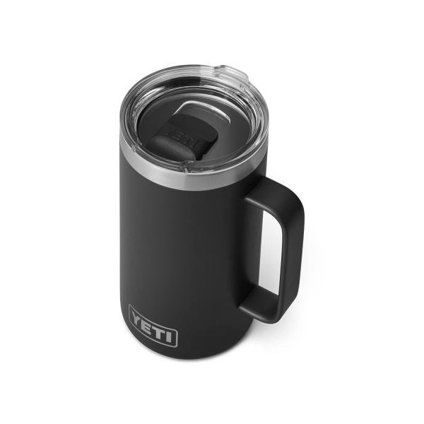 YETI Rambler 24オンス マグカップ マグスライダー蓋付き 真空断熱 ステンレス製、ブラ...