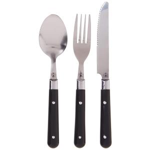 COLEMAN STAINLESS STEEL FLATWARE SET WITH PLASTIC ...