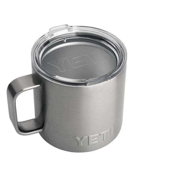 YETI Rambler 14オンス マグカップ 蓋付き 真空断熱 ステンレス製、ステンレス
