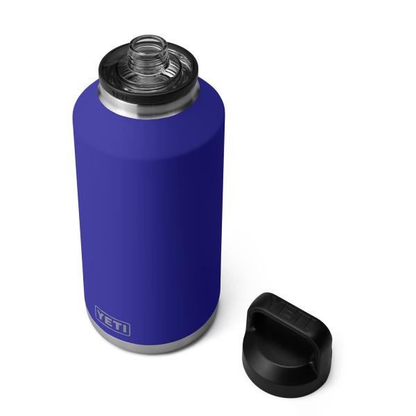 YETI Rambler 64オンス ボトル キャップ付き 真空断熱 ステンレス製、オフショアブルー