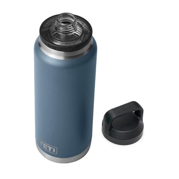 YETI Rambler 36オンス ボトル キャップ付き 真空断熱 ステンレス製、ノルディックブル...