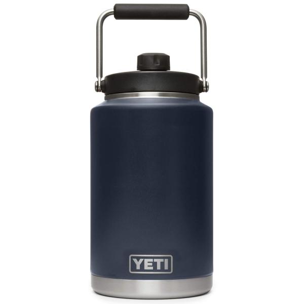 YETI Rambler 1ガロン ジャグ マグキャップ付き 真空断熱 ステンレス製、ネイビー
