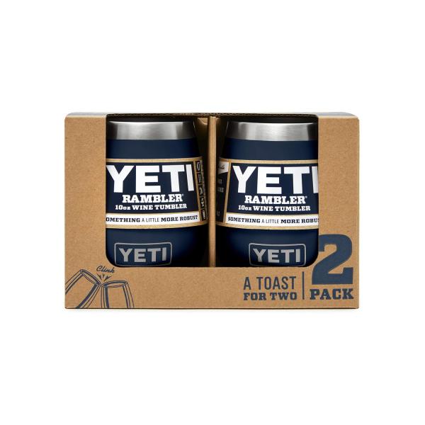 YETI Rambler 10オンス ワインタンブラー 真空断熱 ステンレス製 2個パック、ネイビー