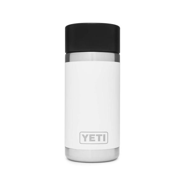 YETI Rambler 12オンス ボトル キャップ付き 真空断熱 ステンレス製、ホワイト